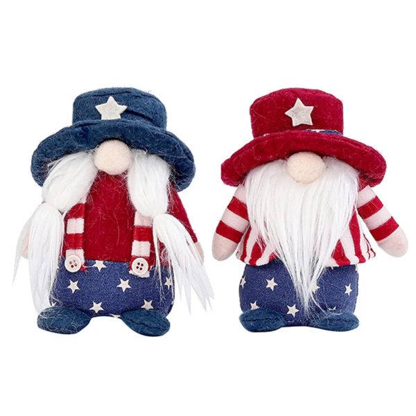 2Pcs 4th of July Gnome Decoration