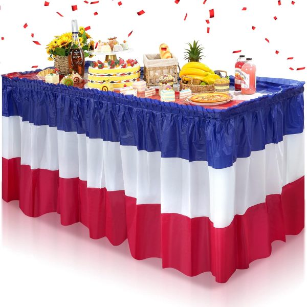 10 Pack 4th of July Plastic Table Skirts