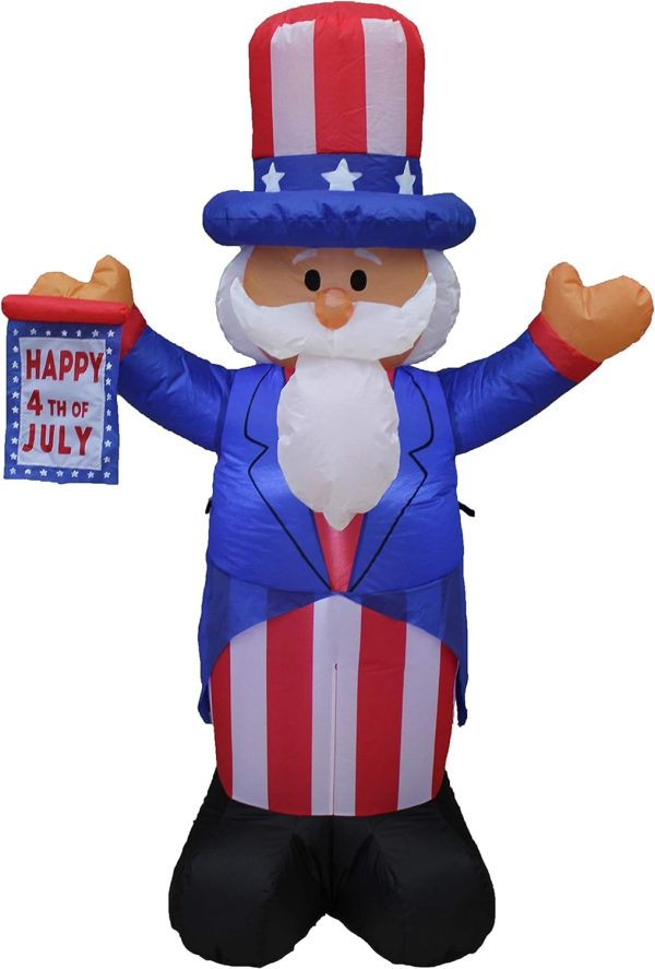 4 Foot Tall Inflatable Uncle Sam Lighted Blowup