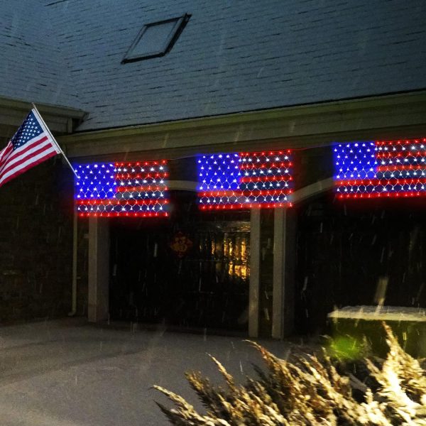 LED Waterproof USA Flag String Lights with 8 Modes 3 Pack